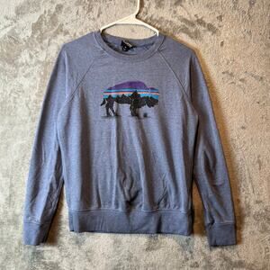 Patagonia (Women's XS) Fitz Roy Bison Ahnya Crewneck Pullover‎ Sweatshirt Blue
